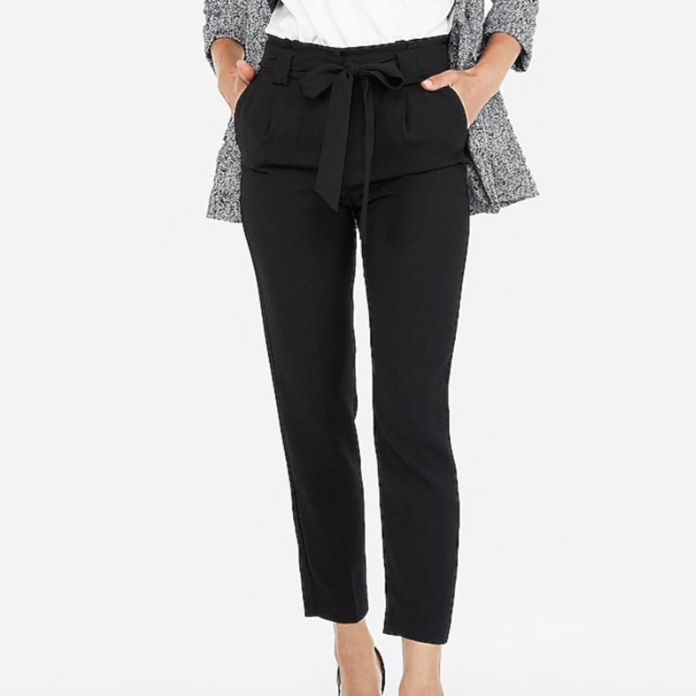 Express High Waisted Sash Tie Ankle Pant
